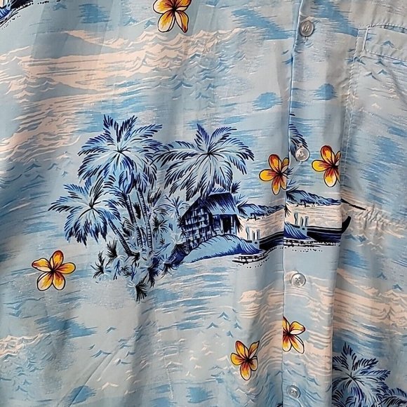 Double Decker Men's Hawaiian Button Front Camp Shirt Island Floral Size XL - Picture 3 of 14